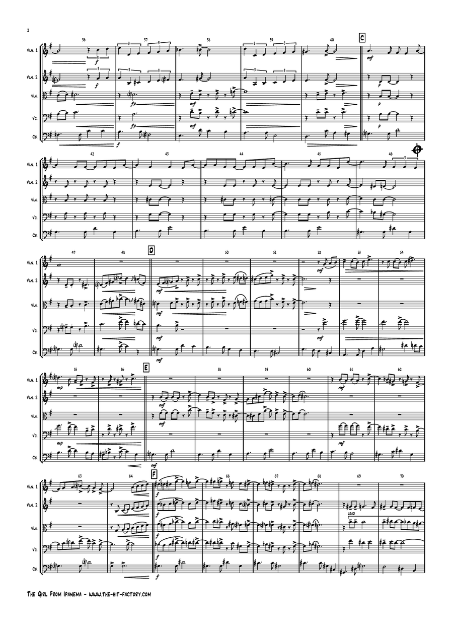 The Girl From Ipanema (Garota De Ipanema) String Orchestra scores gallery preview page 3