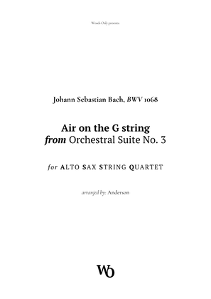 Book cover for Air on the G String by Bach for Alto Sax and Strings