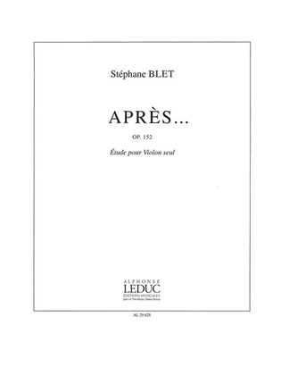 Book cover for Apres... Op.152 (violin Solo)