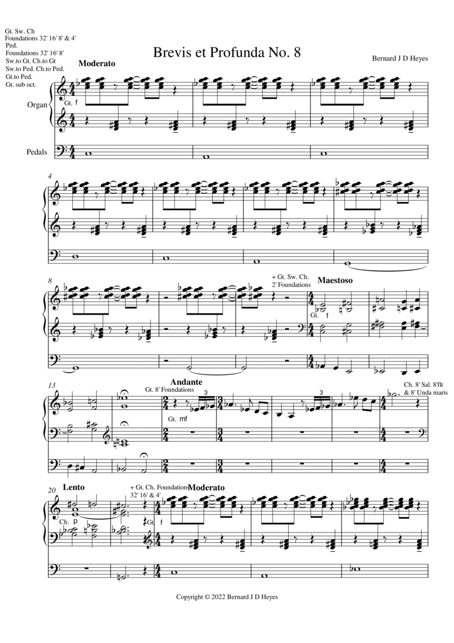 Brevis et Profunda No. 8 Part scores gallery preview page 1