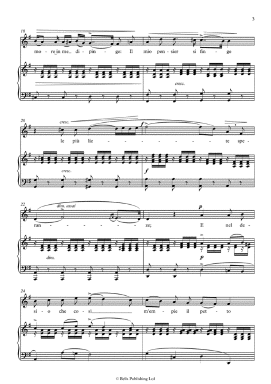 O del mio dolce ardor (E minor) Voice Solo scores gallery preview page 3