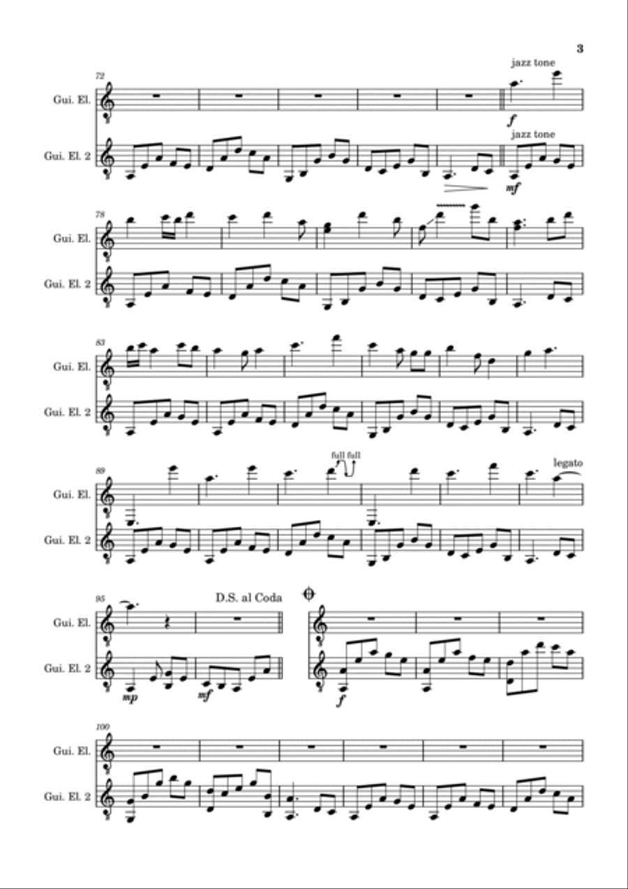 Normose N.8, Opus 44 Electric Guitar scores gallery preview page 3