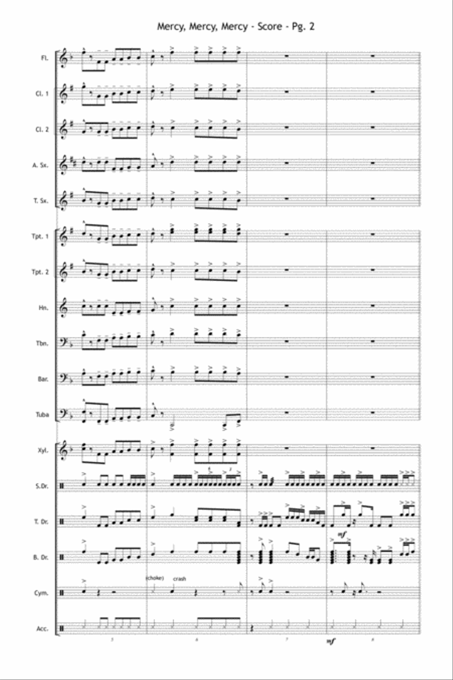Mercy, Mercy, Mercy Marching Band scores gallery preview page 3