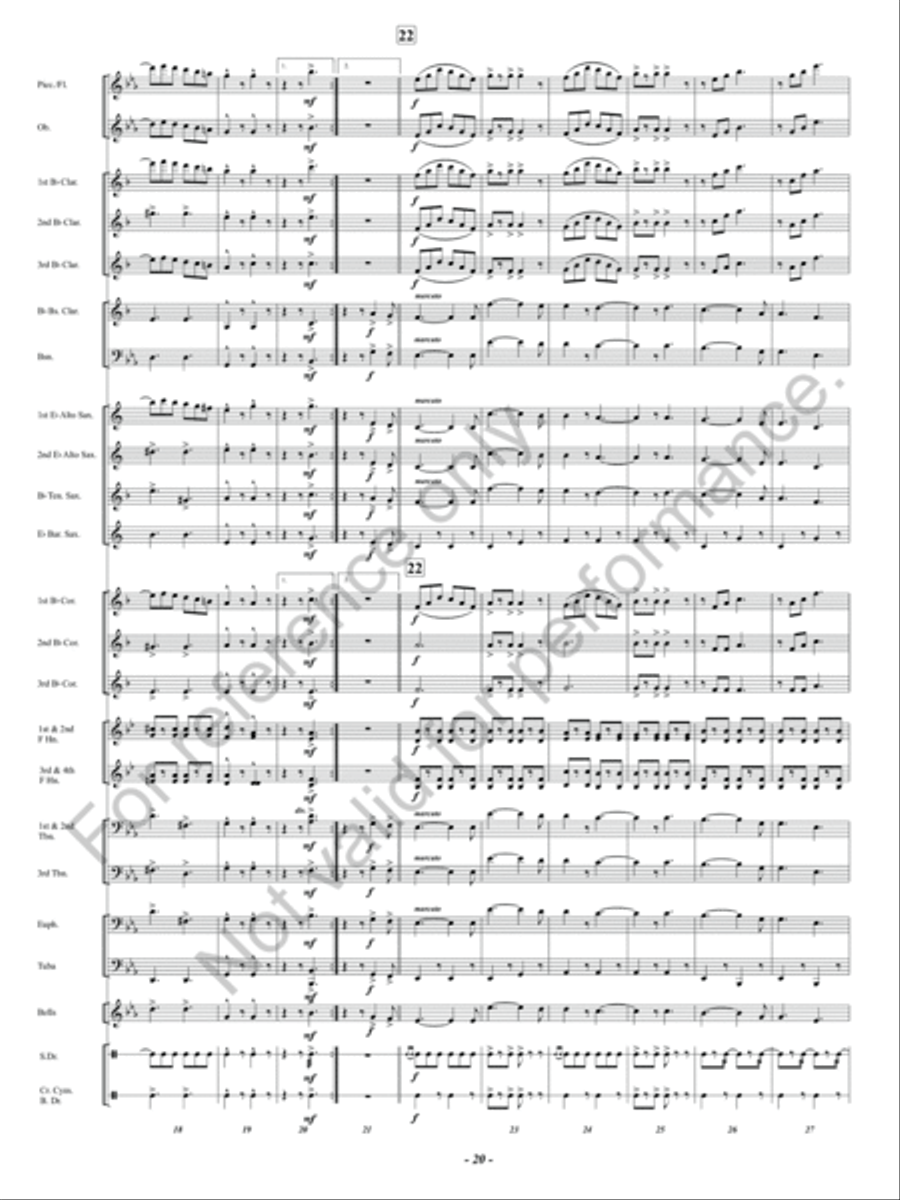 Auld Lang Syne Concert Band scores gallery preview page 21