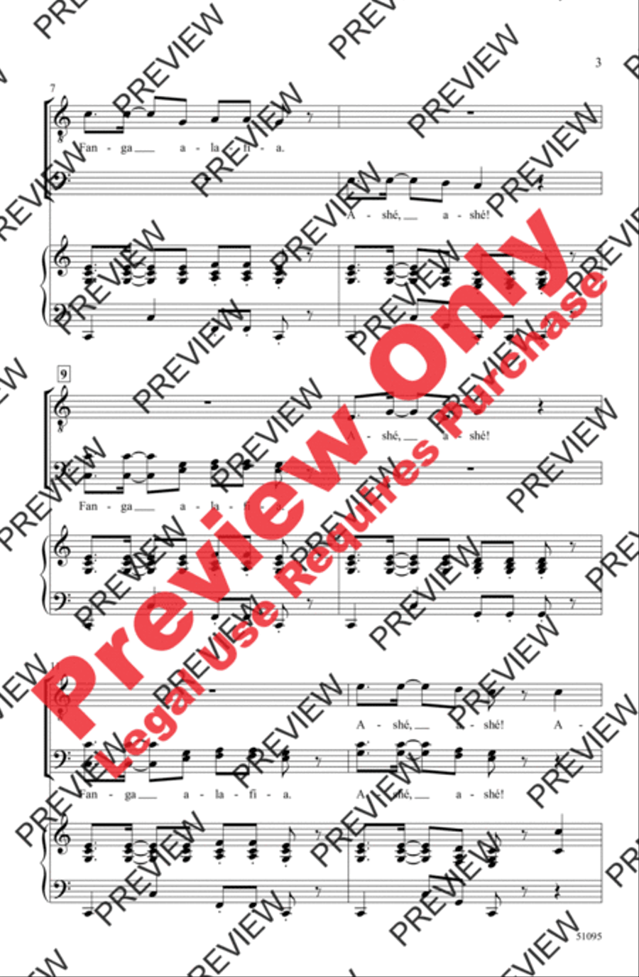 Fanga Alafia Men's Choir scores gallery preview page 3