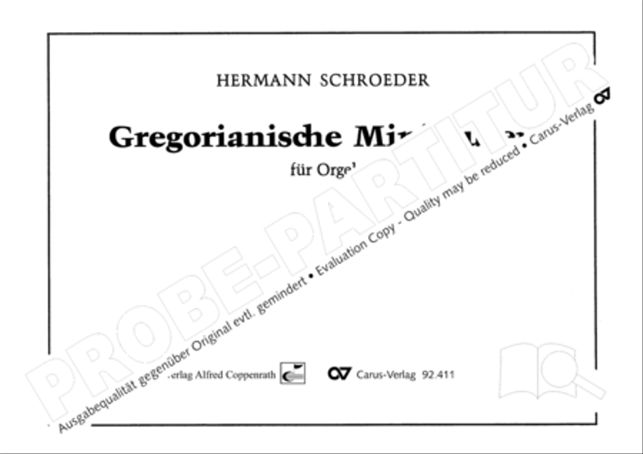 Gregorianische Miniaturen fur Orgel Organ Solo scores gallery preview page 2