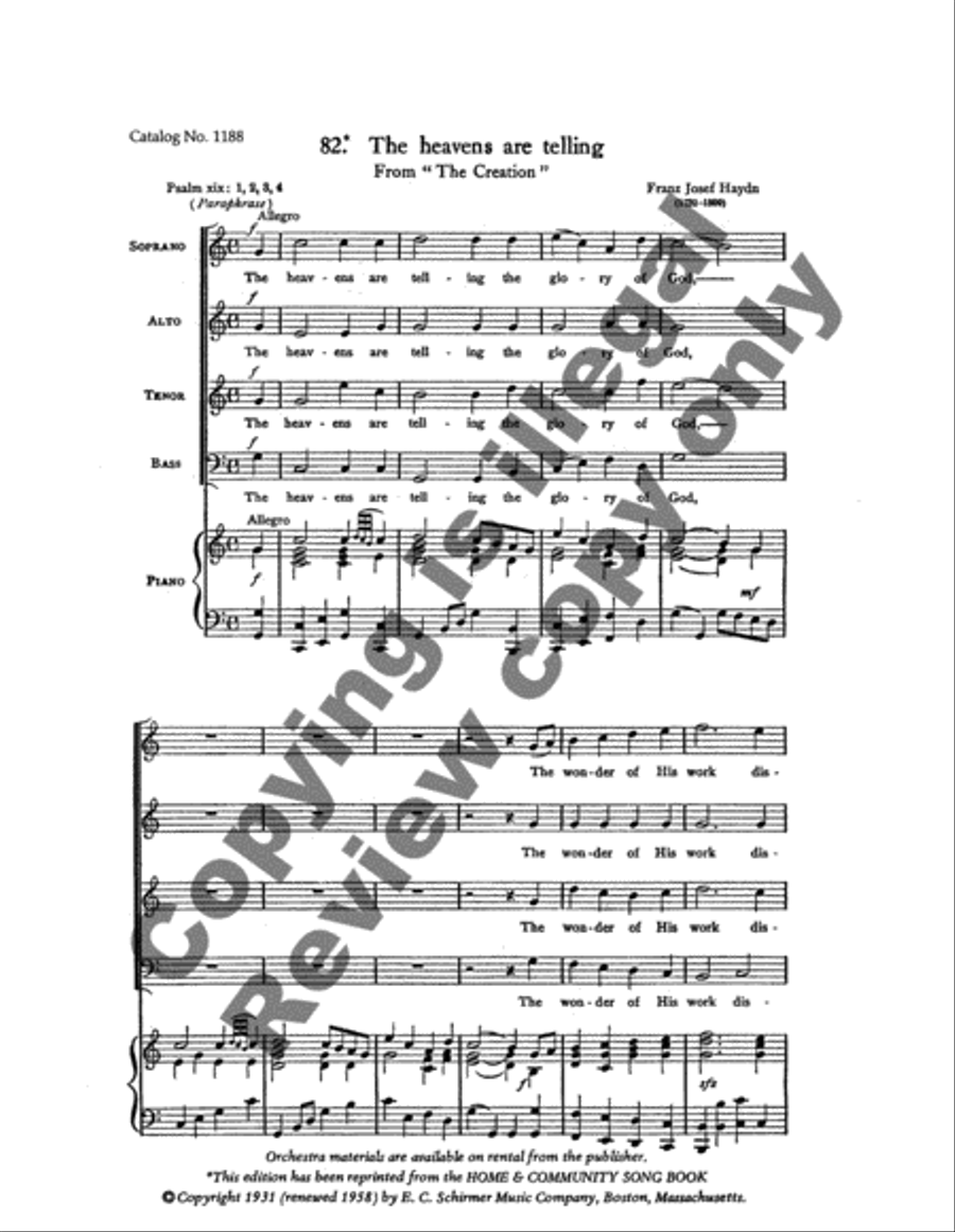 The Creation: The Heavens are Telling 4-Part scores gallery preview page 8