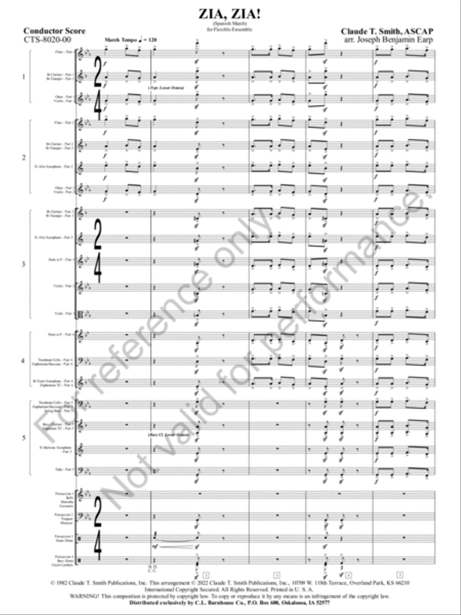 Zia, Zia! Zia, Zia! Concert Band scores gallery preview page 4