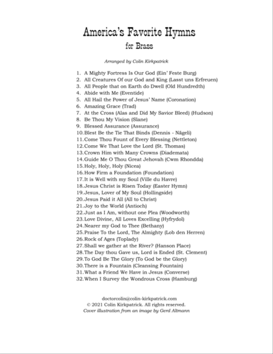 America's Favorite Hymns arranged for Brass Brass Ensemble scores gallery preview page 2