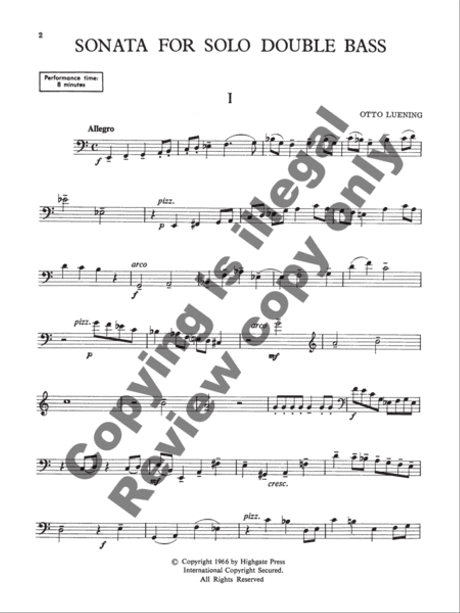 Sonata for Double Bass Double Bass scores gallery preview page 5