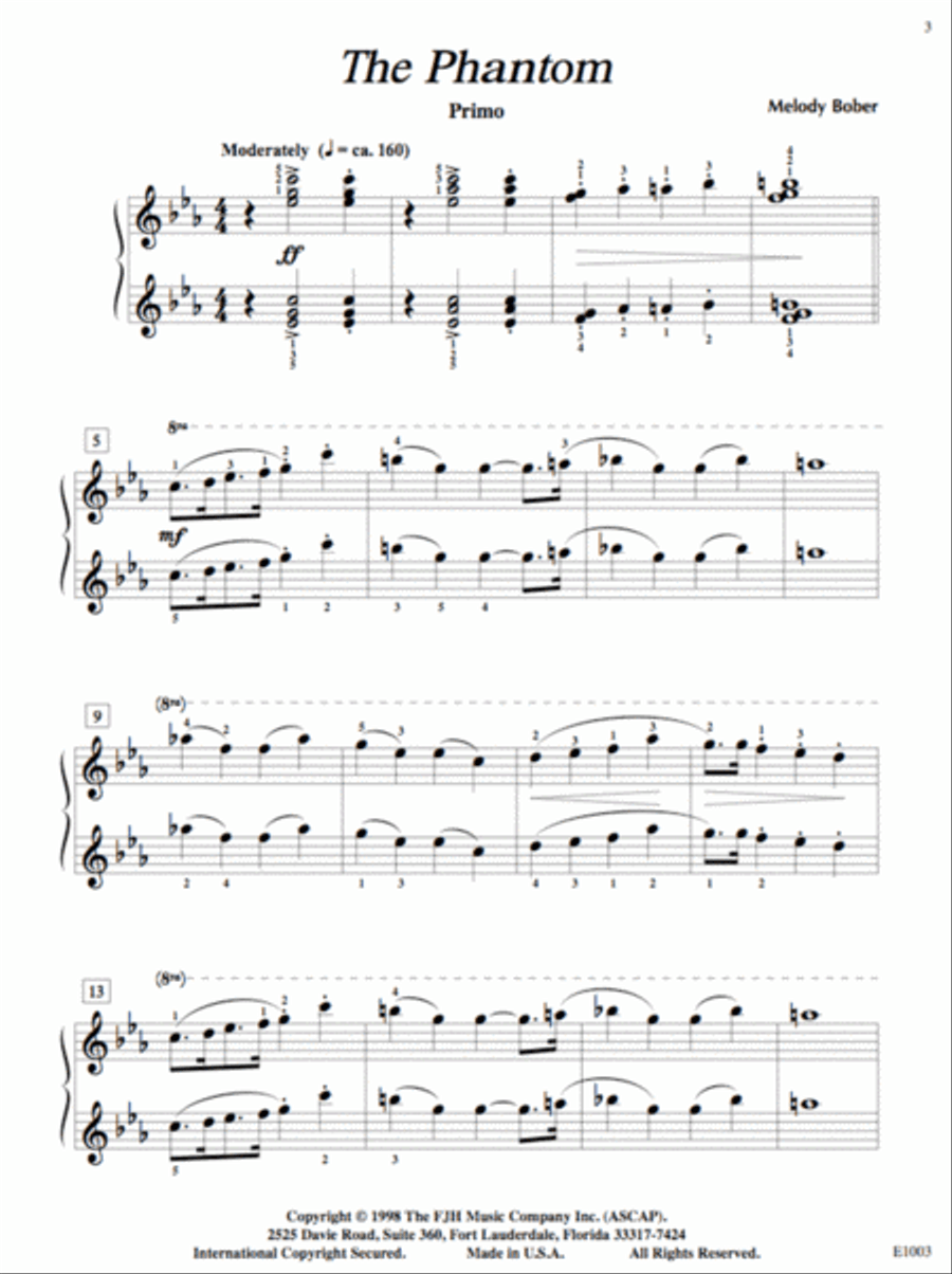 The Phantom Piano Solo scores gallery preview page 4