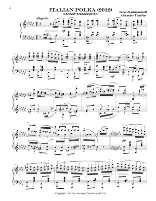 Book cover for Italian Polka, Concert Transcription for Piano (Arr. Alexander Timofeev)
