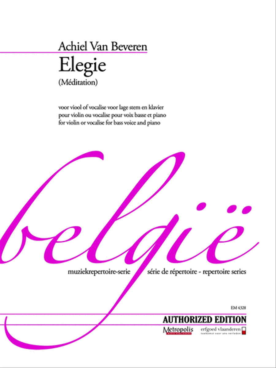 Elegie for Violin and Piano Violin Solo scores gallery preview page 1