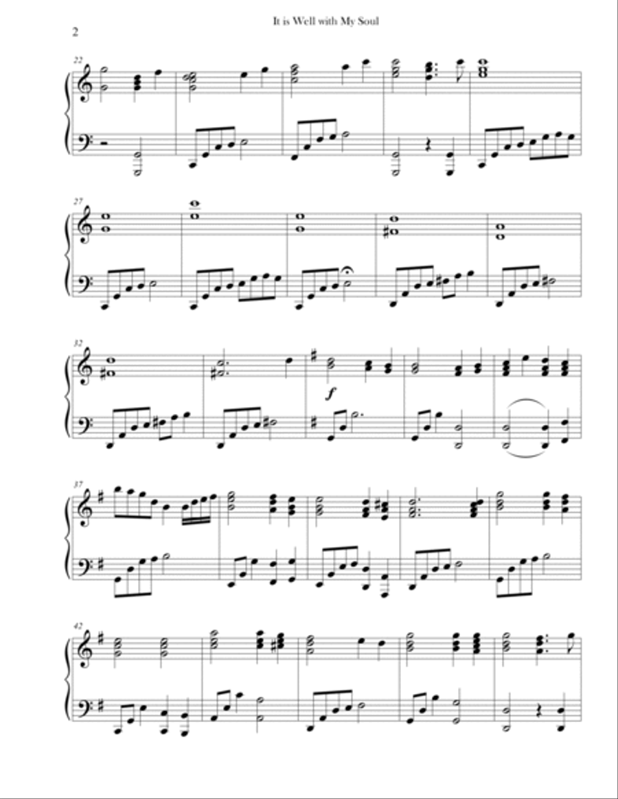 It is Well with My Soul (Intermediate Piano) Piano Solo scores gallery preview page 2