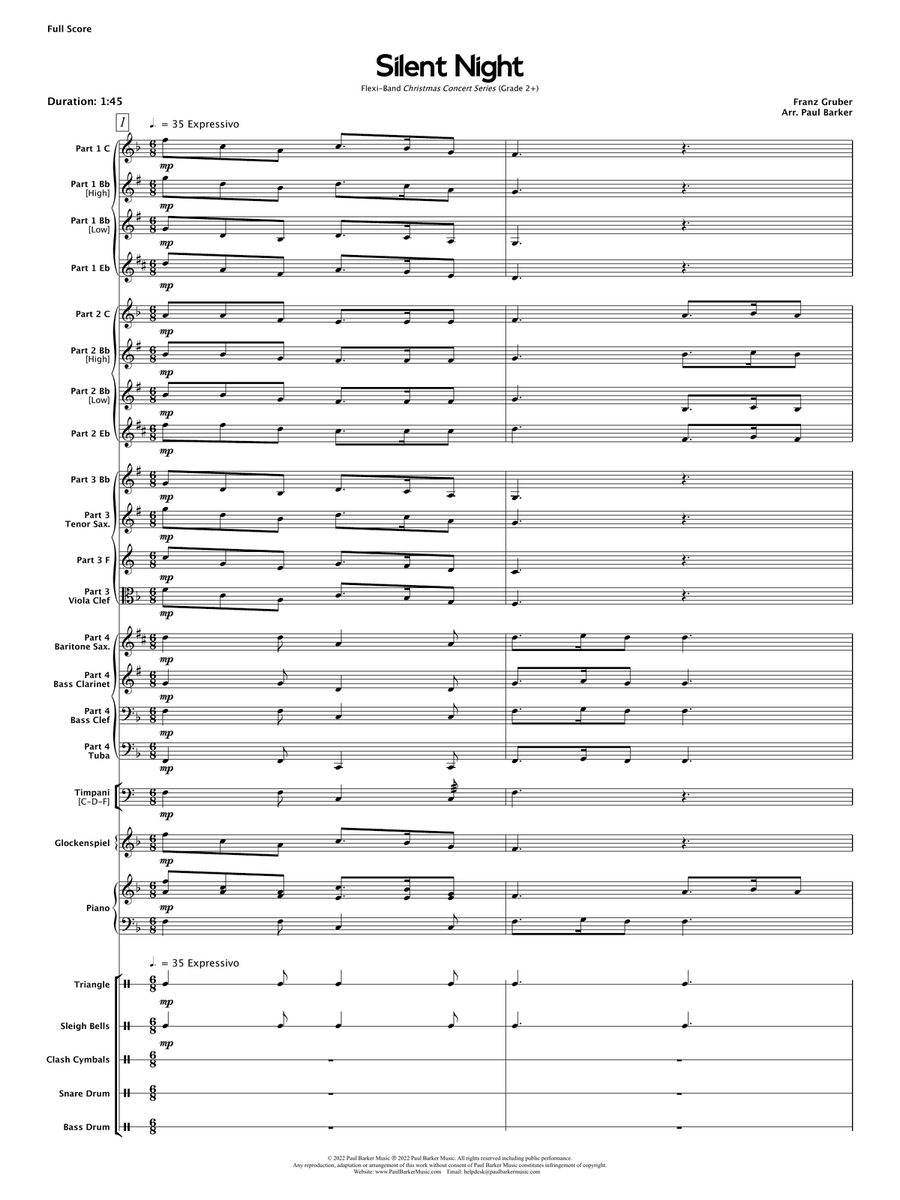 Silent Night (Flexible Instrumentation) Concert Band scores gallery preview page 4