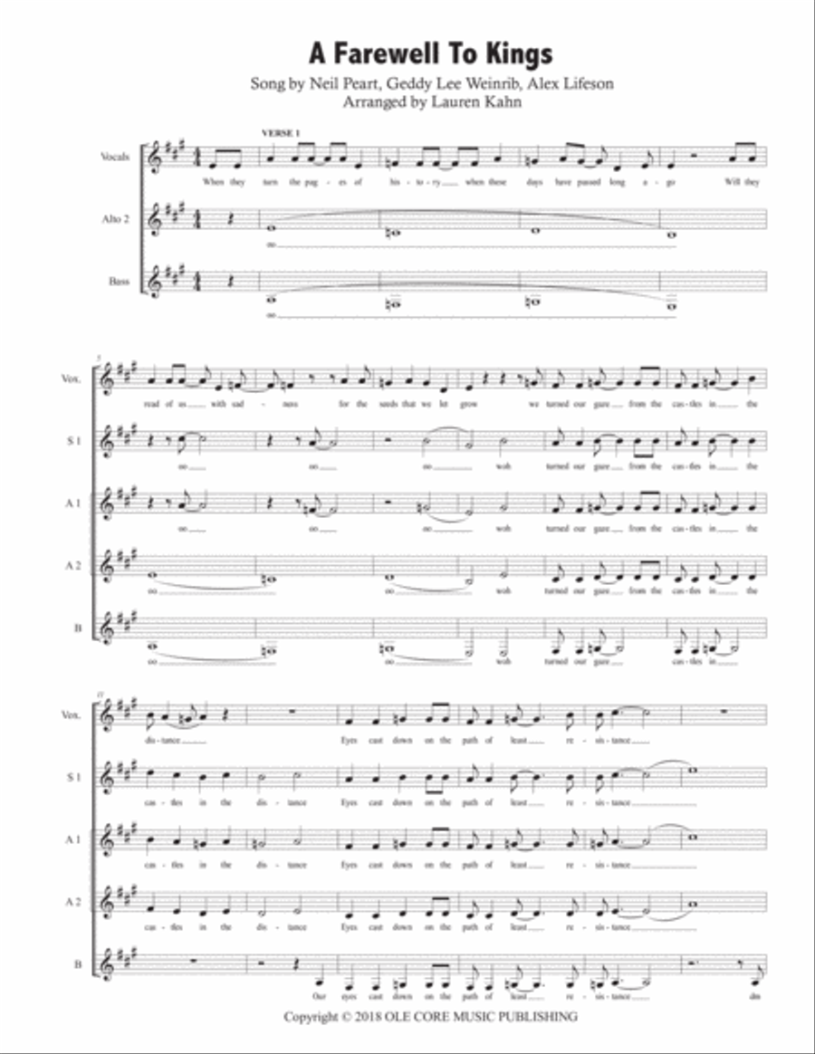 A Farewell To Kings A Farewell To Kings SSAA scores gallery preview page 1