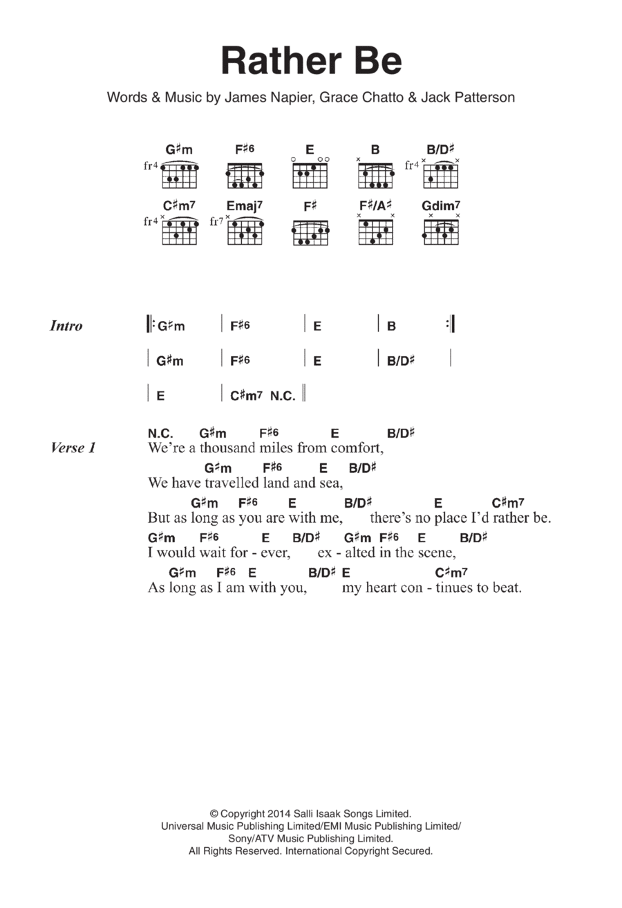 Rather Be Acoustic Guitar scores gallery preview page 1
