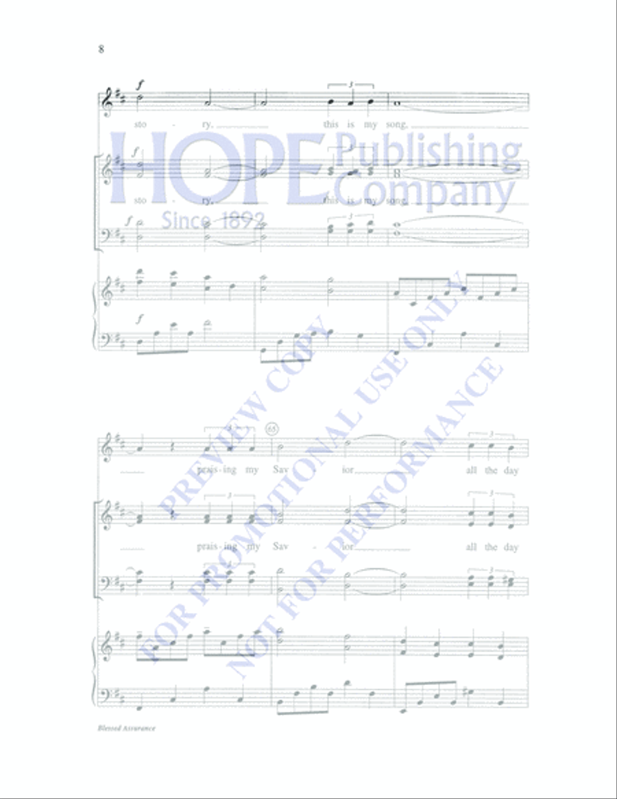 Blessed Assurance 4-Part scores gallery preview page 8