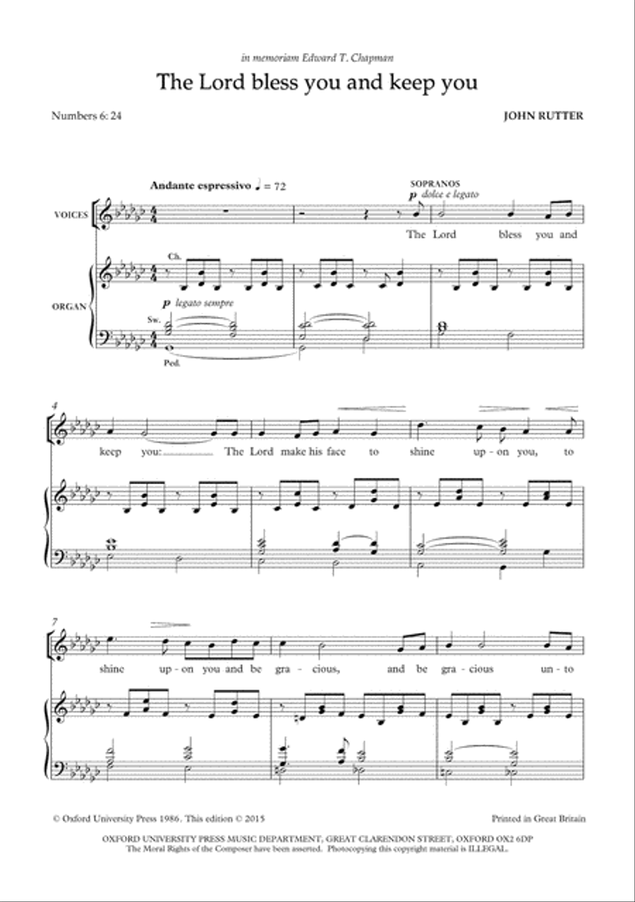 The Lord bless you and keep you 4-Part scores gallery preview page 3