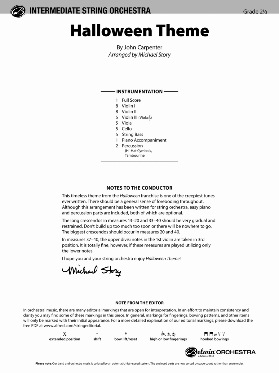 Halloween Theme: Score String Orchestra scores gallery preview page 1