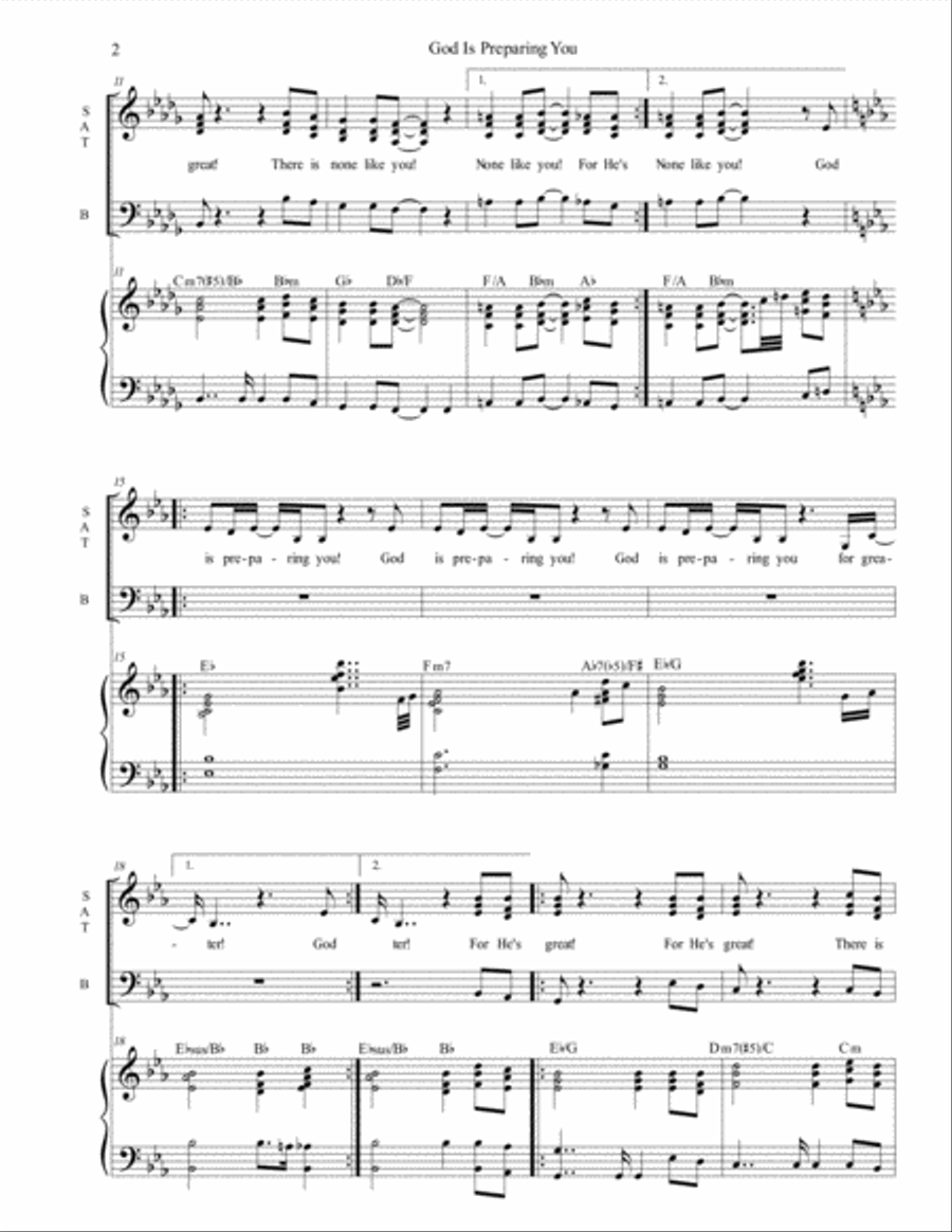 God is Preparing You God is Preparing You 4-Part scores gallery preview page 2