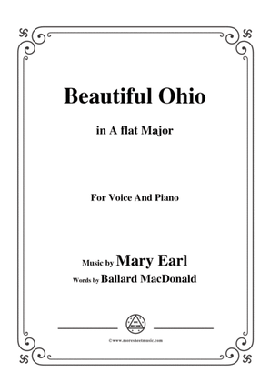 Mary Earl-Beautiful Ohio,in A flat Major,for Voice and Piano