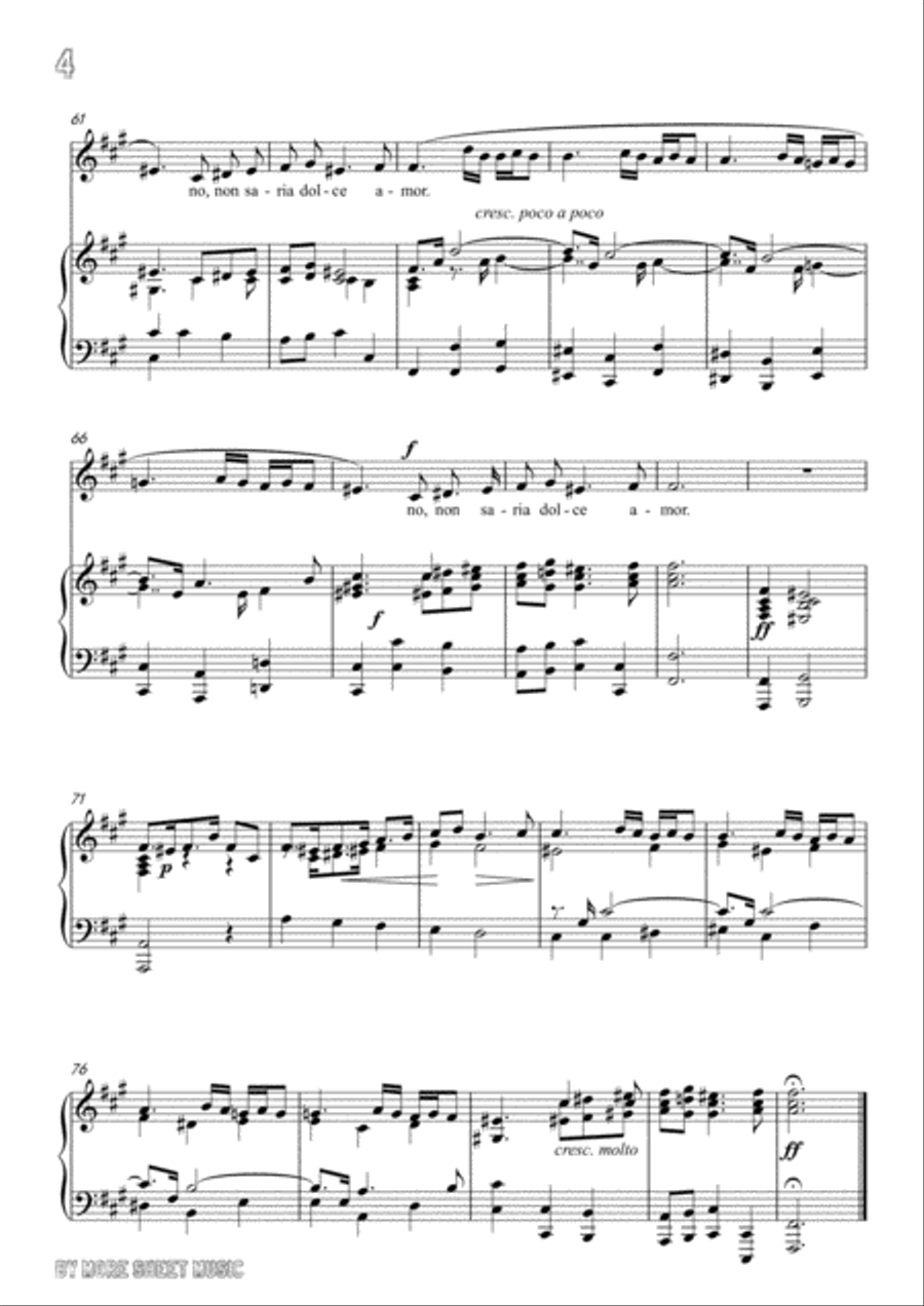 Perti-Se non fossero gli stenti in f sharp minor,for Voice and Piano Voice Solo scores gallery preview page 6