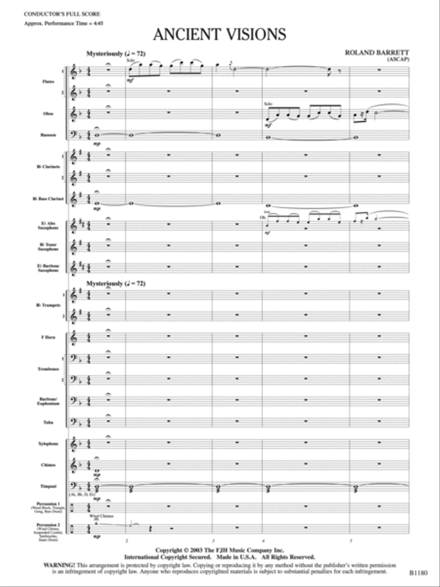 Ancient Visions: Score Concert Band scores gallery preview page 3