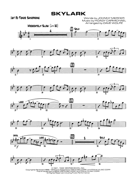 Skylark: B-flat Tenor Saxophone