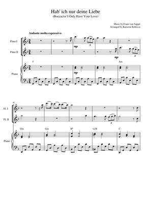 Hab' ich nur deine Liebe (Boccacio/ I Only Have Your Love) (for flute duet and piano accompaniment)