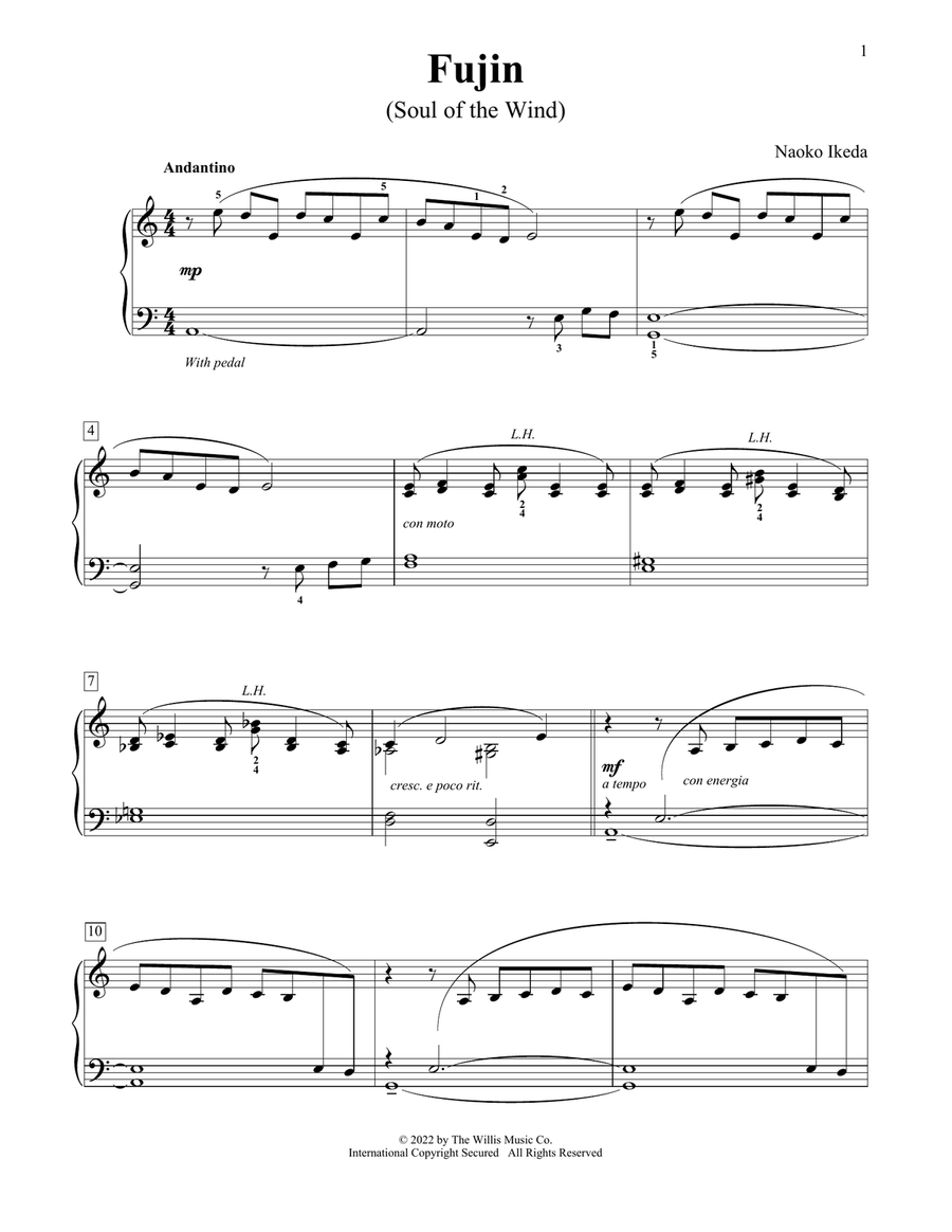 Fujin (Soul Of The Wind) Piano Method scores gallery preview page 1