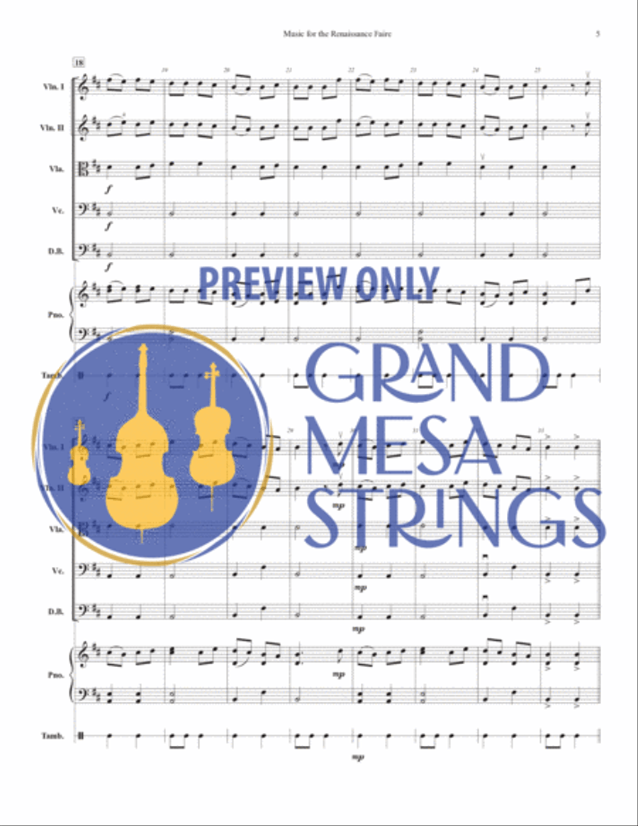 Music for the Renaissance Faire String Orchestra scores gallery preview page 6