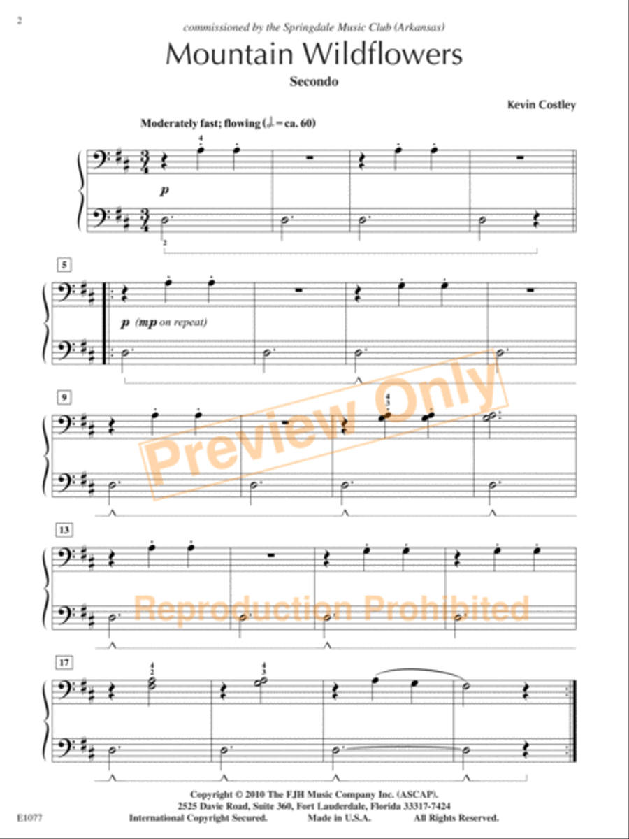 Mountain Wildflowers Mountain Wildflowers Piano Solo scores gallery preview page 3