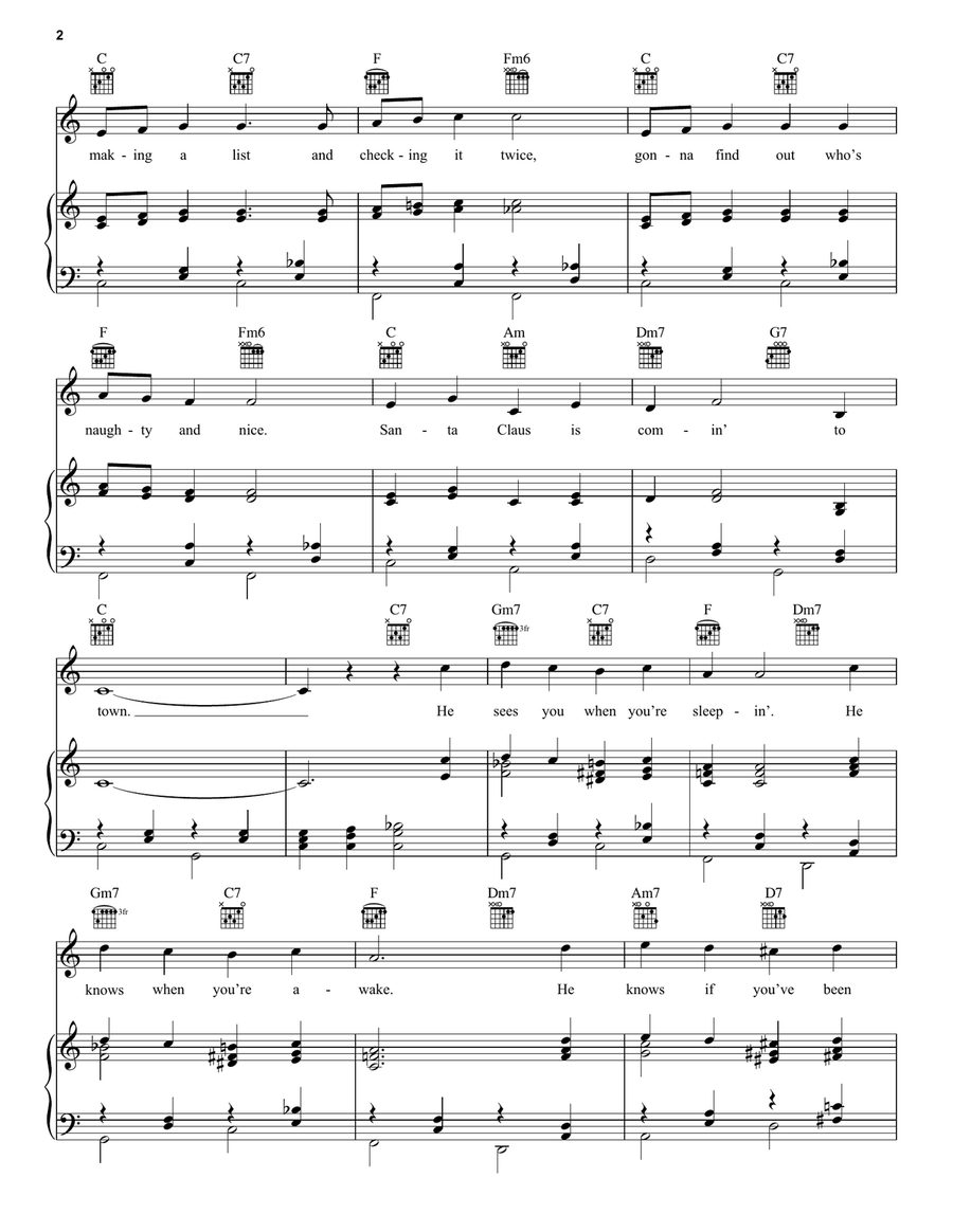 Santa Claus Is Comin' To Town Acoustic Guitar scores gallery preview page 2