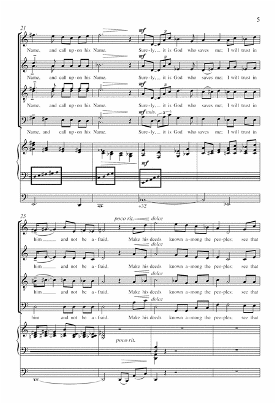 Three Songs of Isaiah: 1. Surely, it is God (Ecce, Deus) Divisi scores gallery preview page 5