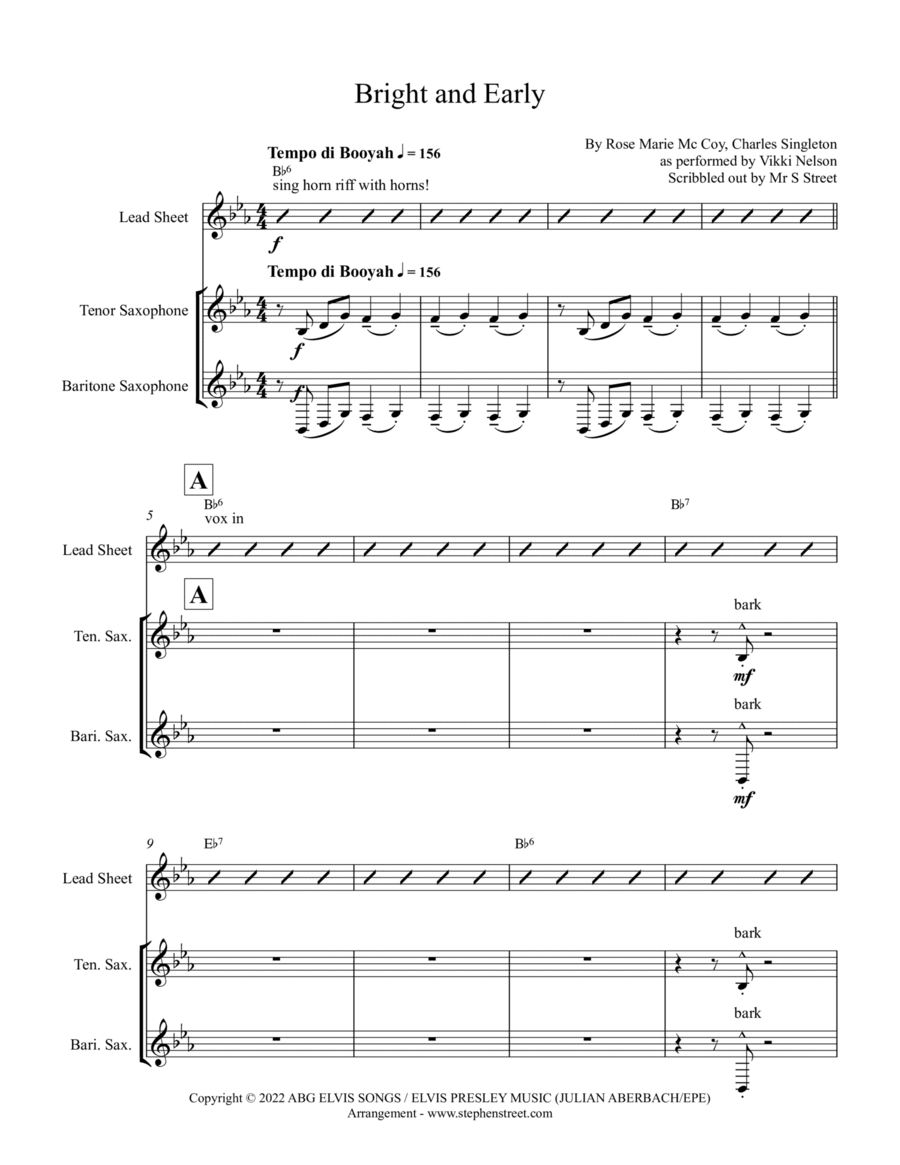 Bright And Early Bright And Early Jazz Ensemble scores gallery preview page 1