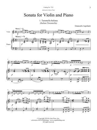 Sonata for Violin and Piano (Downloadable)