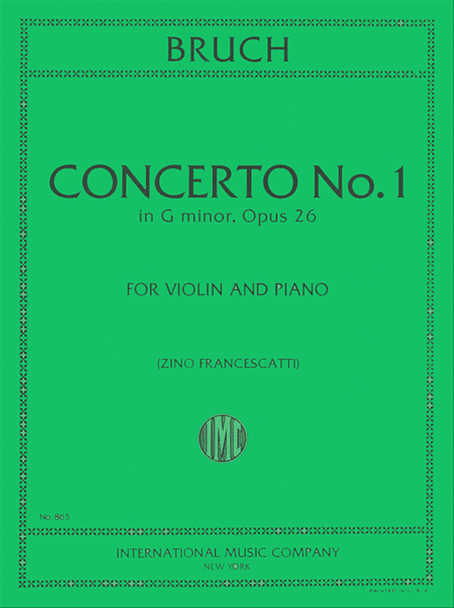 Concerto No. 1 In G Minor, Opus 26