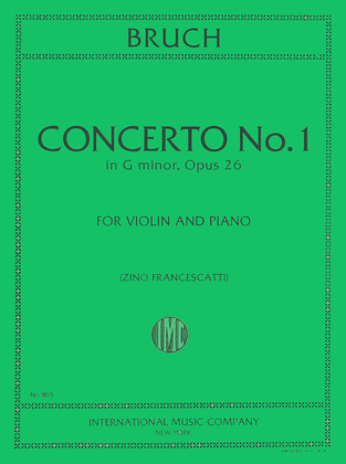 Book cover for Concerto No. 1 In G Minor, Opus 26