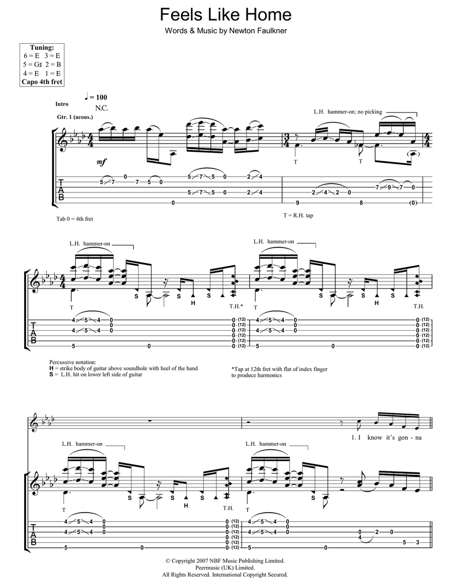 Feels Like Home Acoustic Guitar scores gallery preview page 1