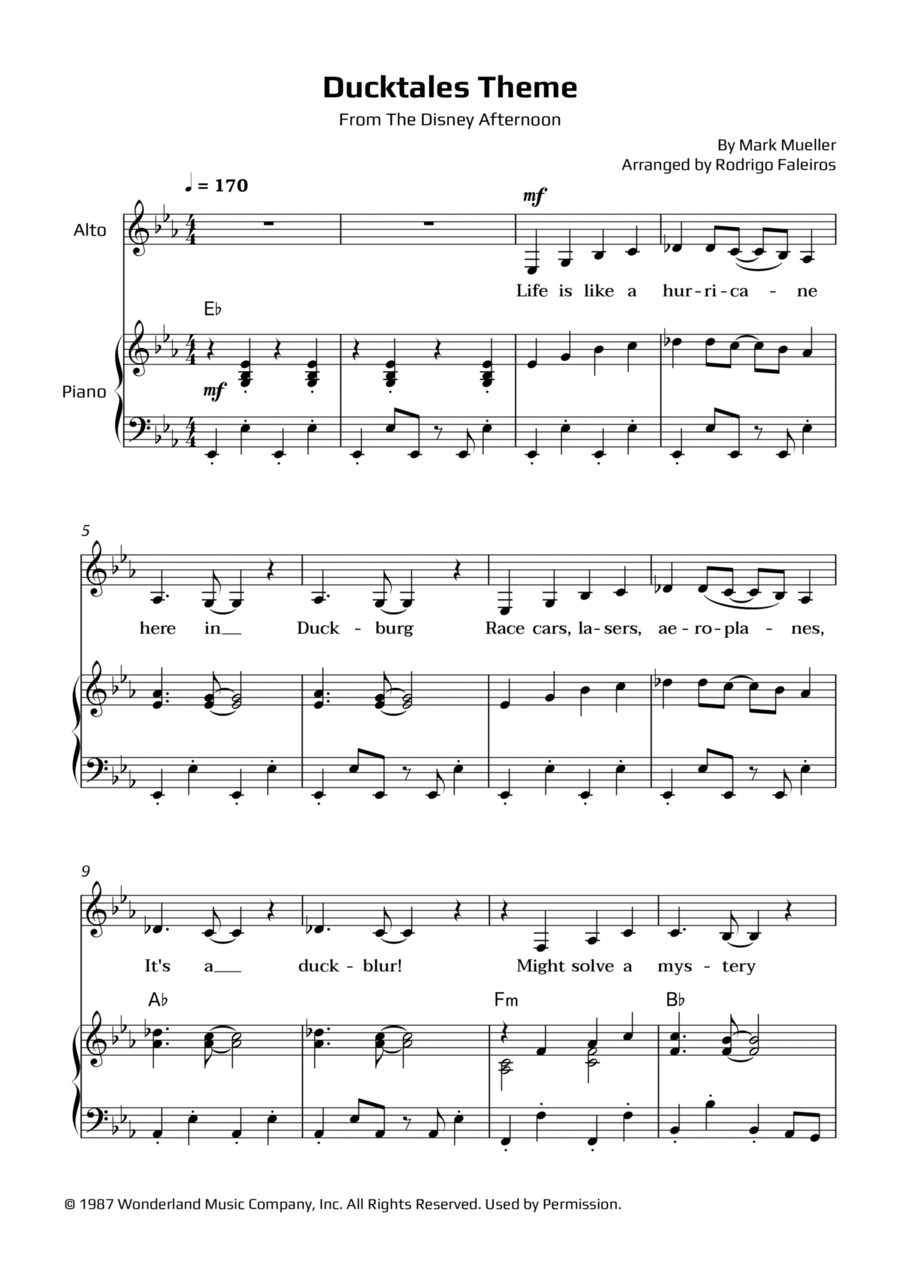 Ducktales Theme Ducktales Theme Chamber Music scores gallery preview page 1