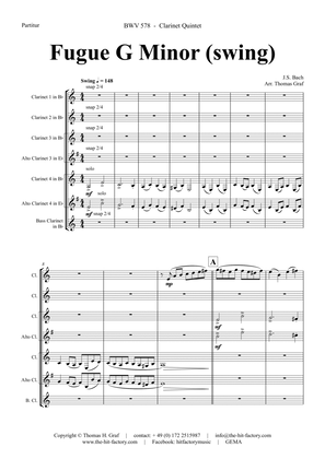 Fugue G Minor - (the 'little') - BWV 578 - Swing - Clarinet Quintet