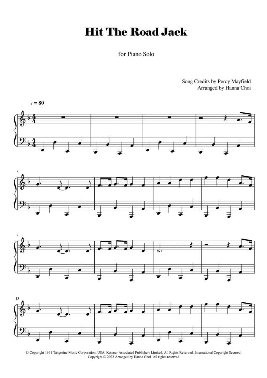 Hit The Road Jack Hit The Road Jack Easy Piano scores gallery preview page 1