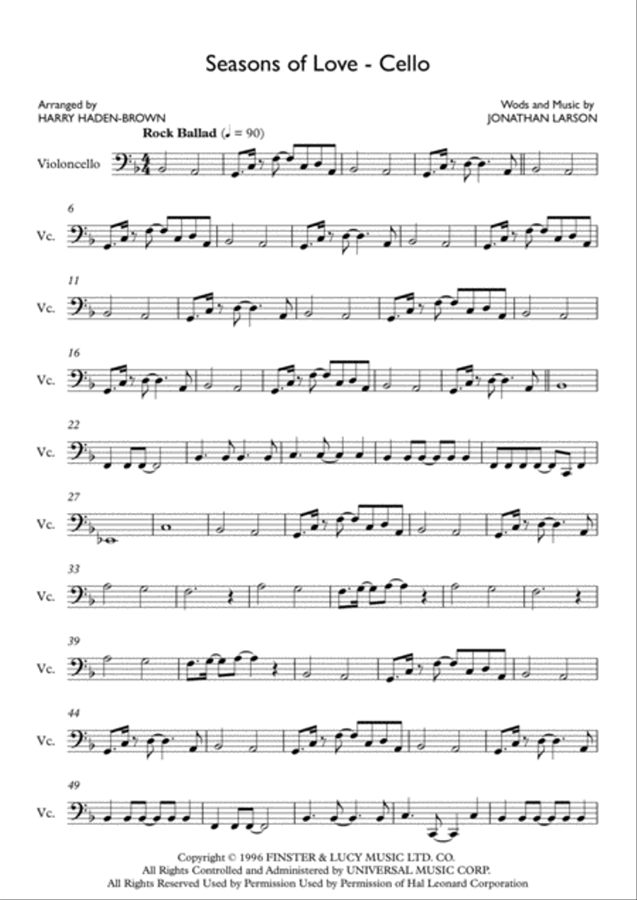 Seasons Of Love Small Ensemble scores gallery preview page 1