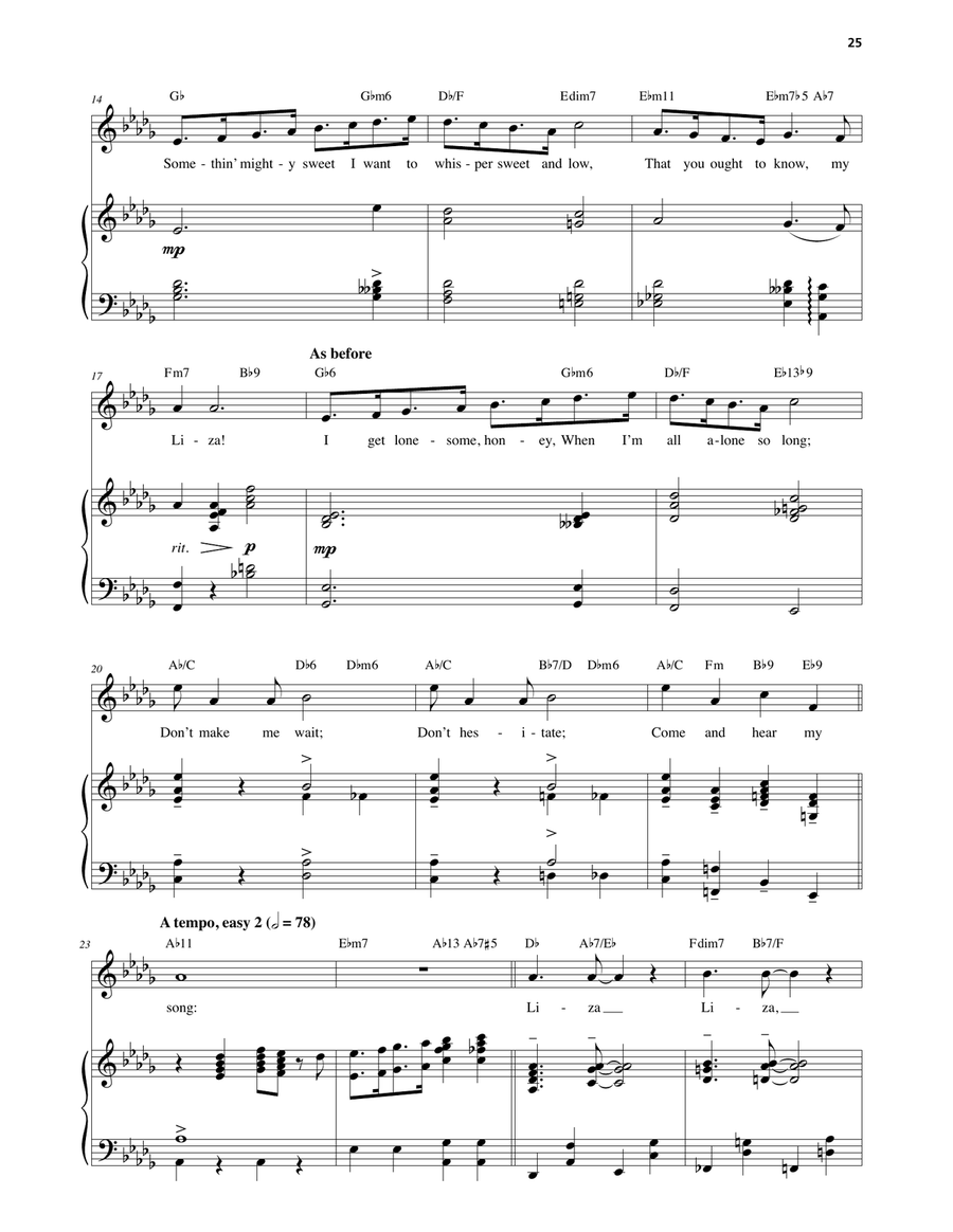 Liza (All The Clouds'll Roll Away) (from An American In Paris) Voice scores gallery preview page 2