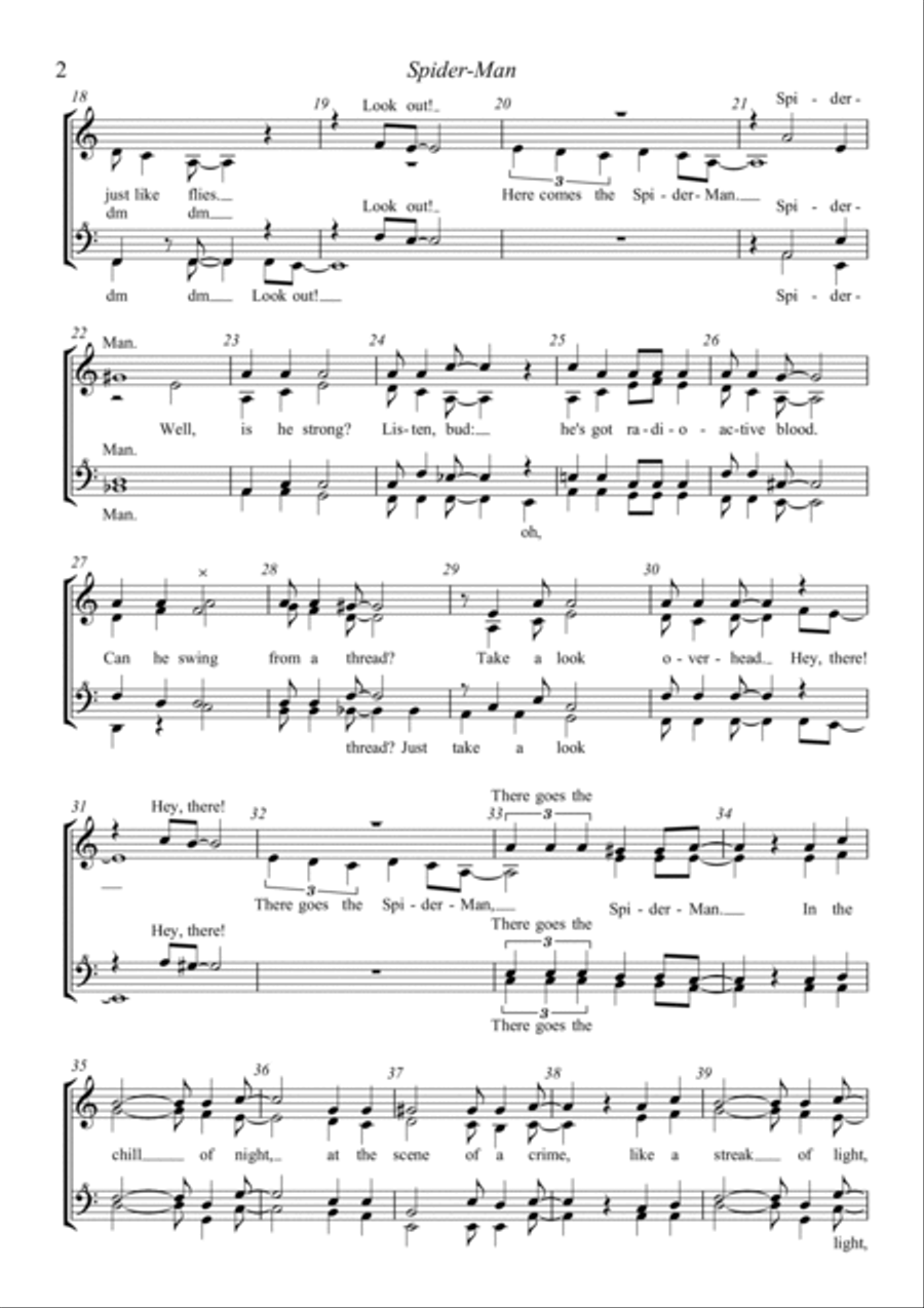 Theme From Spider Man Theme From Spider Man SSAA scores gallery preview page 2