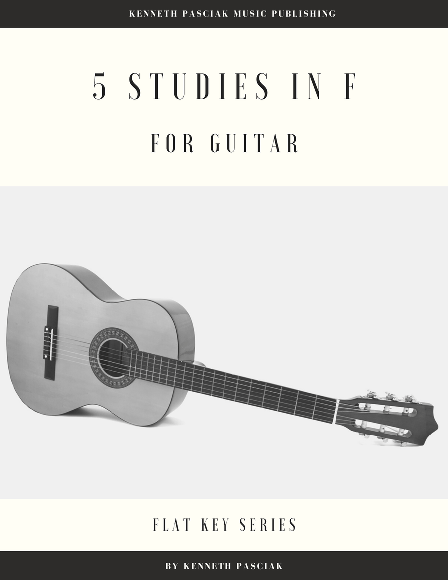 Five Studies in F Major for Guitar Classical Guitar scores gallery preview page 1