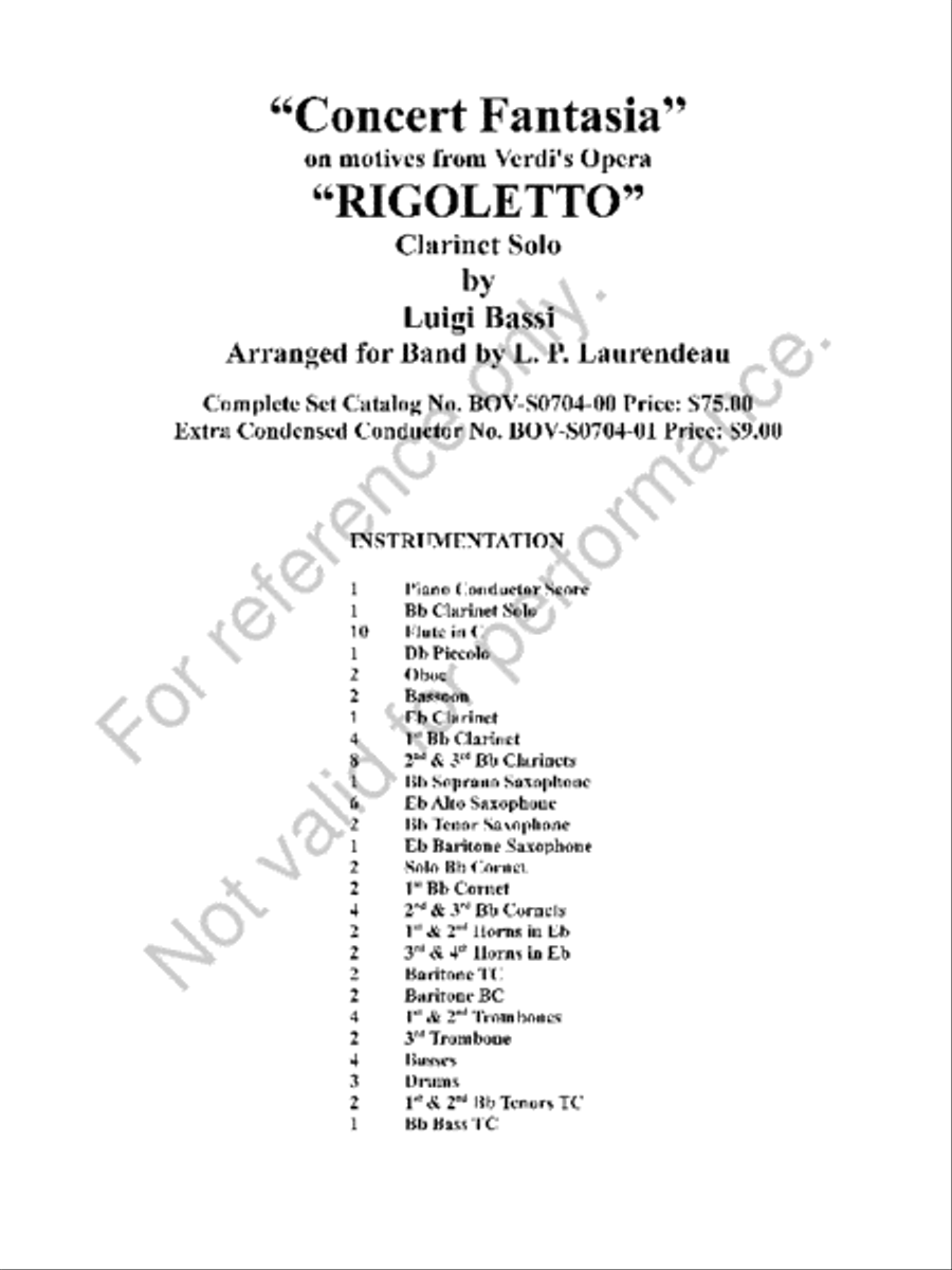 Rigoletto Fantasy Concert Band scores gallery preview page 2