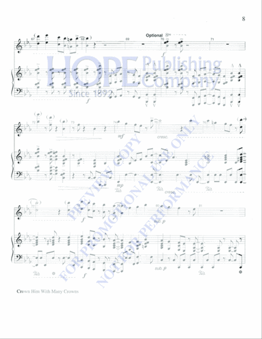 Crown Him with Many Crowns Percussion scores gallery preview page 9