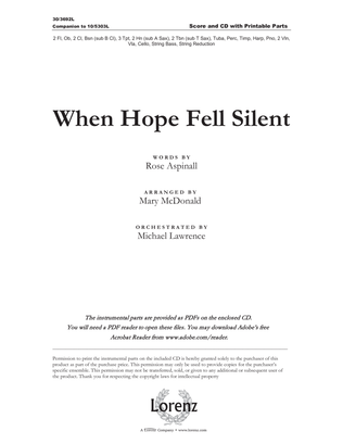 When Hope Fell Silent - Orchestral Score with Printable Parts